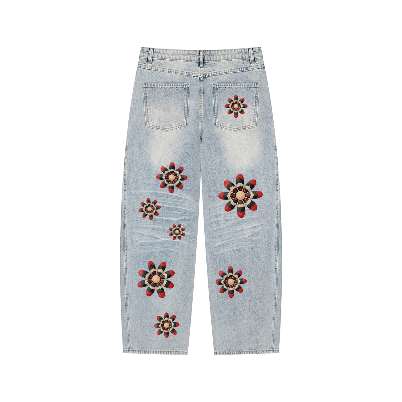 Flowers Snake Jeans